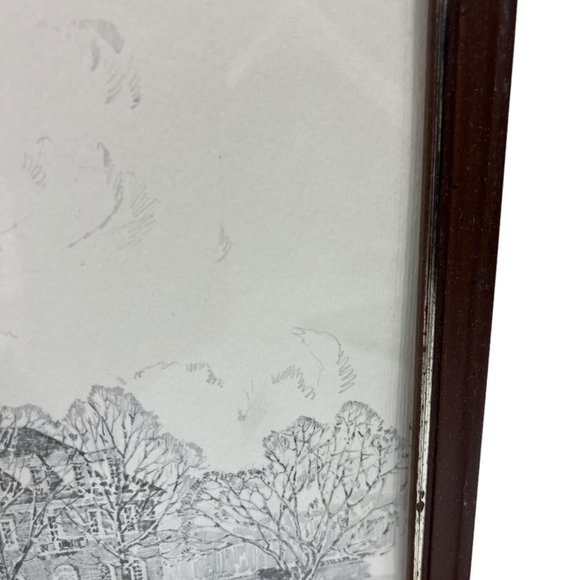 Vintage Framed Drawing The Capitol Williamsburg Virginia Signed Charles H Overly - Picture 6 of 15